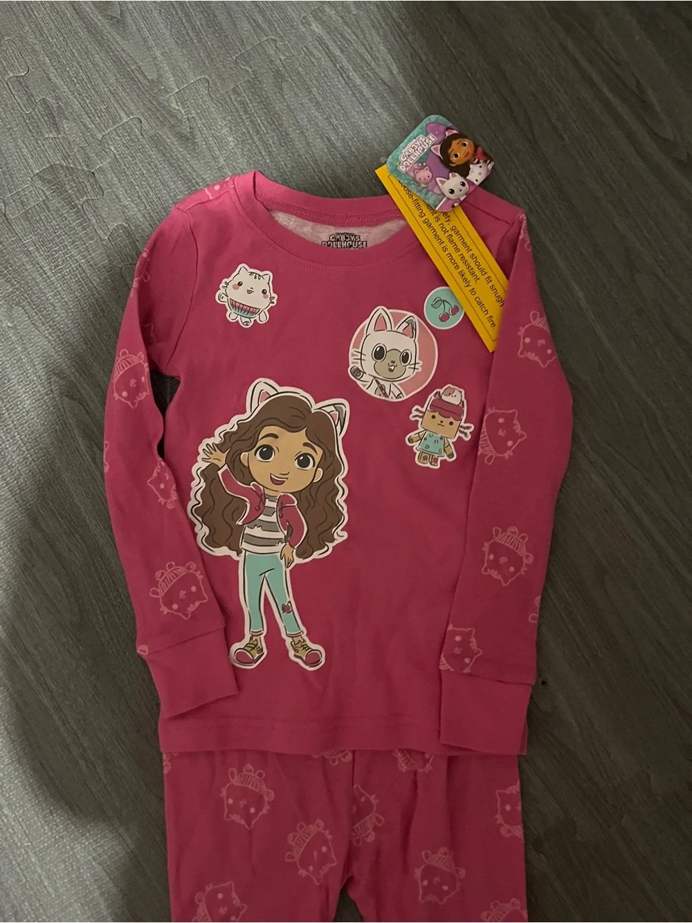 Disney Girls Hot Pink Character Pajama Set - Long Sleeve Top & Pants
